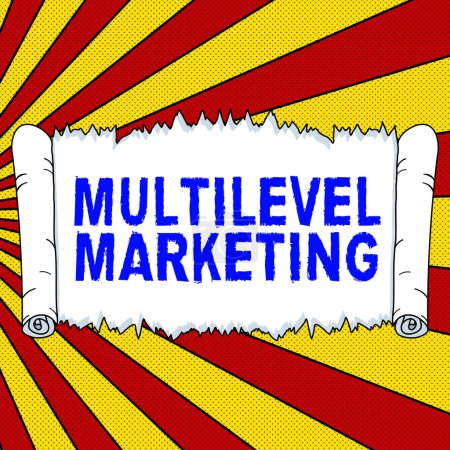 Photo for Text sign showing Multilevel Marketing, Business concept marketing strategy for the sale of products or services - Royalty Free Image
