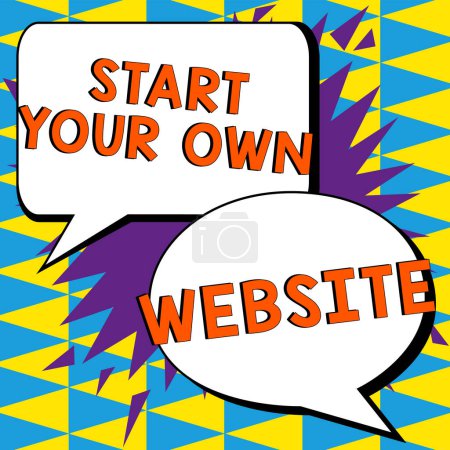 Foto de Writing displaying text Start Your Own Website, Concept meaning serve as Extension of a Business Card a Personal Site - Imagen libre de derechos
