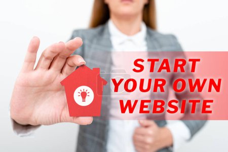 Foto de Sign displaying Start Your Own Website, Business approach serve as Extension of a Business Card a Personal Site - Imagen libre de derechos