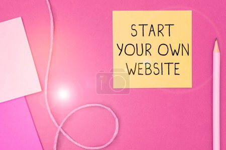 Foto de Sign displaying Start Your Own Website, Word for serve as Extension of a Business Card a Personal Site - Imagen libre de derechos