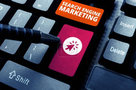 Légende conceptuelle Search Engine Marketing, Internet Concept promouvoir la visibilité du site Web sur les pages de résultats recherchées