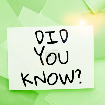 Foto de Text sign showing Did You Know, Business concept Fun Facts and Figures Information General Knowledge - Imagen libre de derechos