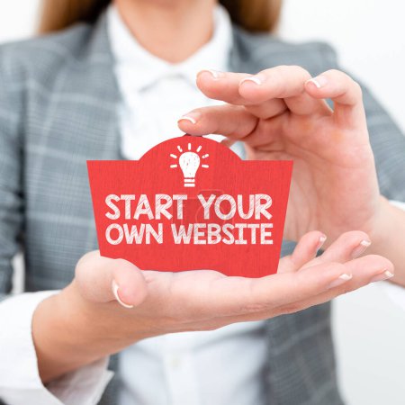 Foto de Inspiration showing sign Start Your Own Website, Conceptual photo serve as Extension of a Business Card a Personal Site - Imagen libre de derechos