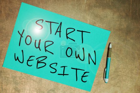 Foto de Writing displaying text Start Your Own Website, Business idea serve as Extension of a Business Card a Personal Site - Imagen libre de derechos