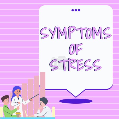 Photo for Handwriting text Symptoms Of Stress, Word for serving as symptom or sign especially of something undesirable - Royalty Free Image