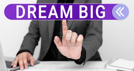 Photo for Conceptual caption Dream Big, Word Written on To think of something high value that you want to achieve - Royalty Free Image