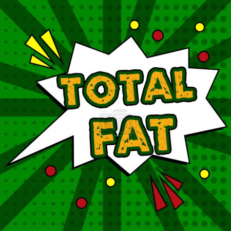 Téléchargez les photos : Conceptual caption Total Fat, Business approach combined value of the different types of fat shown at the label - en image libre de droit