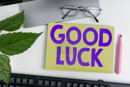 Photo for Inspiration showing sign Good Luck, Business idea A positive fortune or a happy outcome that a person can have - Royalty Free Image