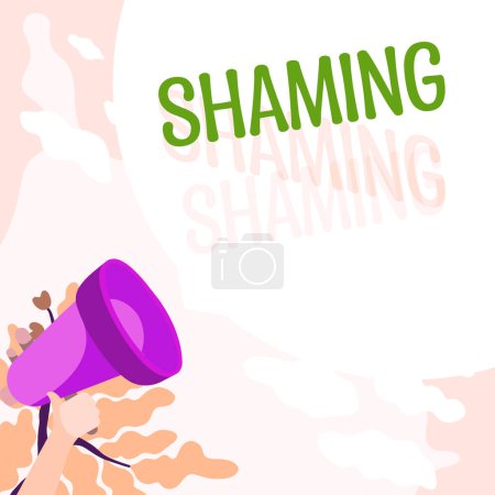 Photo for Text caption presenting Shaming, Concept meaning subjecting someone to disgrace, humiliation, or disrepute by public exposure - Royalty Free Image