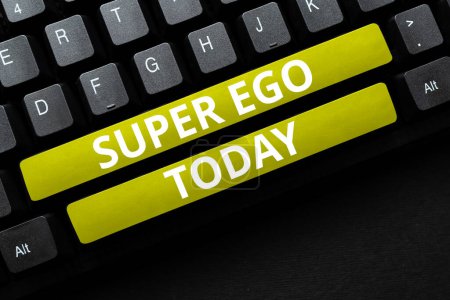 Foto de Conceptual display Super Ego, Business idea The I or self of any person that is empowering his whole soul - Imagen libre de derechos
