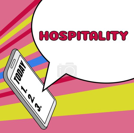 Photo for Inspiration showing sign Hospitality, Internet Concept the friendly and generous reception and entertainment of guests - Royalty Free Image