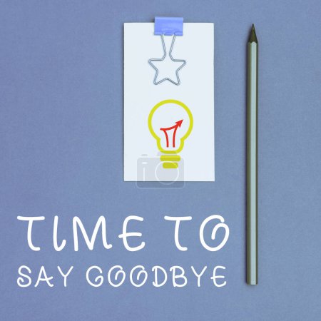 Foto de Señal de texto que muestra el tiempo para decir adiós, foto conceptual Despedida Hasta que nos volvamos a ver - Imagen libre de derechos