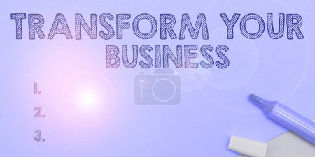 Photo for Handwriting text Transform Your Business, Internet Concept Modify energy on innovation and sustainable growth - Royalty Free Image