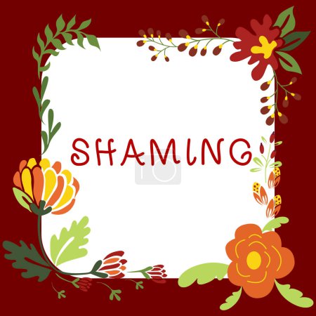 Photo for Writing displaying text Shaming, Word for subjecting someone to disgrace, humiliation, or disrepute by public exposure - Royalty Free Image