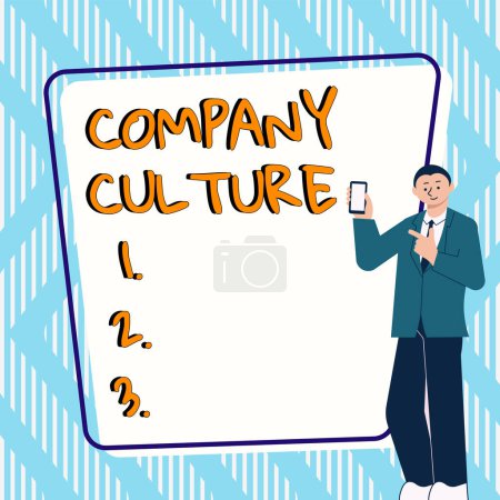 Foto de Sign displaying Company Culture, Business overview The environment and elements in which employees work - Imagen libre de derechos