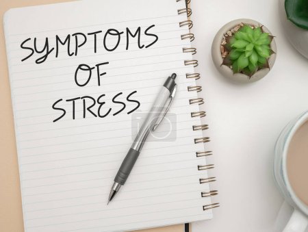 Photo for Text caption presenting Symptoms Of Stress, Word Written on serving as symptom or sign especially of something undesirable - Royalty Free Image