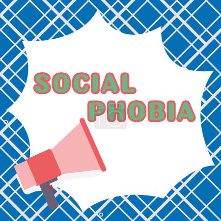 Photo for Sign displaying Social Phobia, Concept meaning overwhelming fear of social situations that are distressing - Royalty Free Image