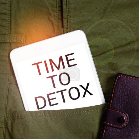 Téléchargez les photos : Texte inspirant Time To Detox, Business showcase Moment for Diet Nutrition santé Traitement de la toxicomanie purifier - en image libre de droit