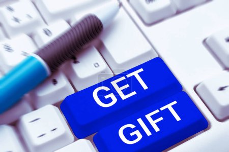 Foto de Text caption presenting Get Gift, Concept meaning something that you give without getting anything in return - Imagen libre de derechos