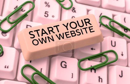 Foto de Inspiration showing sign Start Your Own Website, Internet Concept serve as Extension of a Business Card a Personal Site - Imagen libre de derechos