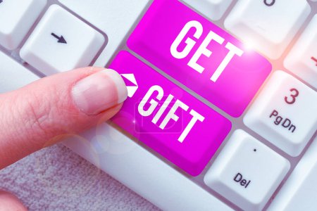 Foto de Inspiration showing sign Get Gift, Business idea something that you give without getting anything in return - Imagen libre de derechos