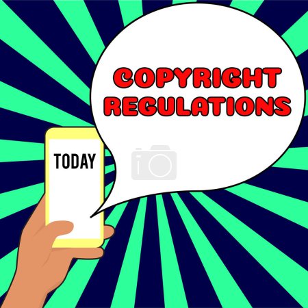 Foto de Redacción que exhibe el texto Reglamentos de Copyright, Cuerpo de la idea de negocio de la ley que gobierna las obras originales de la autoría - Imagen libre de derechos