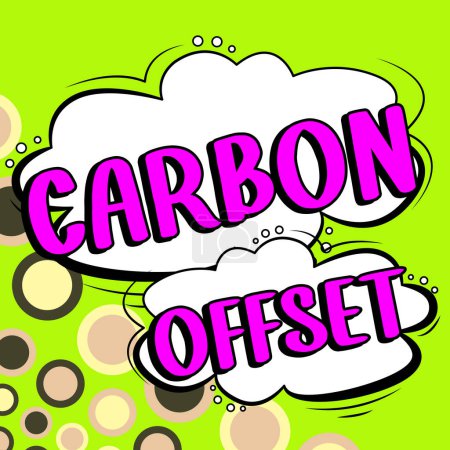 Photo for Text showing inspiration Carbon Offset, Word Written on Reduction in emissions of carbon dioxide or other gases - Royalty Free Image