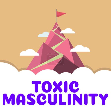Téléchargez les photos : Légende conceptuelle Toxic Masculinity, Business overview décrit le type étroit d'idées répressives sur le rôle du genre masculin - en image libre de droit