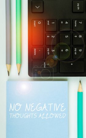 Photo for Handwriting text No Negative Thoughts Allowed, Internet Concept Always positive motivated inspired good vibes - Royalty Free Image