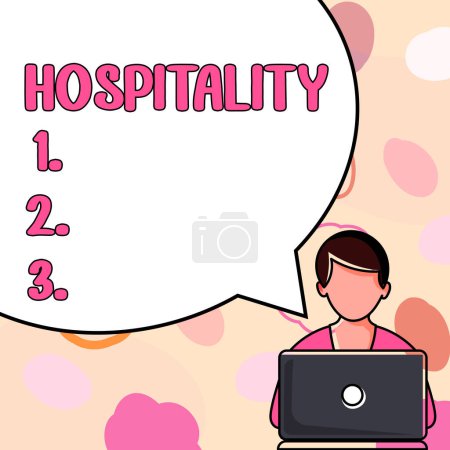 Photo for Conceptual display Hospitality, Conceptual photo the friendly and generous reception and entertainment of guests - Royalty Free Image