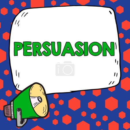 Foto de Conceptual display Persuasion, Business showcase the action or fact of persuading someone or of being persuaded to do - Imagen libre de derechos