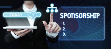 Photo for Inspiration showing sign Sponsorship, Business concept Position of being a sponsor Give financial support for activity - Royalty Free Image