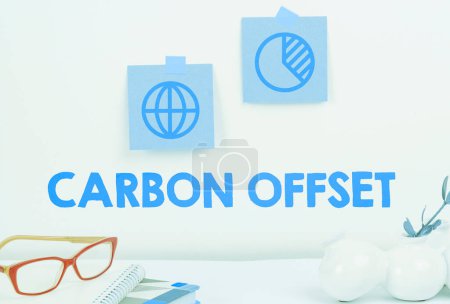 Photo for Inspiration showing sign Carbon Offset, Business showcase Reduction in emissions of carbon dioxide or other gases - Royalty Free Image