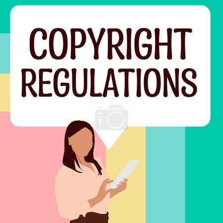 Foto de Texto que muestra inspiración Copyright Regulations, Conceptual photo body of law that govers the original works of authorship - Imagen libre de derechos