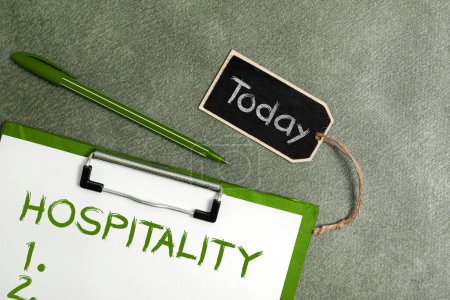 Photo for Conceptual display Hospitality, Business concept the friendly and generous reception and entertainment of guests - Royalty Free Image