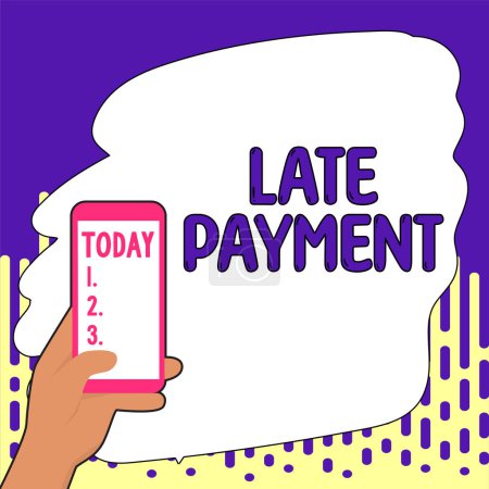 Foto de Text sign showing Late Payment, Internet Concept payment made to the lender after the due date has passed - Imagen libre de derechos