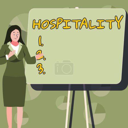 Photo for Conceptual caption Hospitality, Concept meaning the friendly and generous reception and entertainment of guests - Royalty Free Image