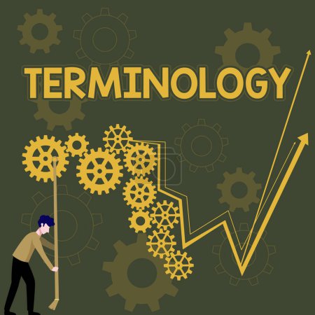 Foto de Text sign showing Terminology, Business showcase Terms used with particular technical application in studies - Imagen libre de derechos