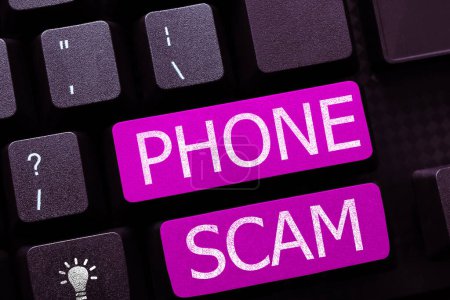 Photo for Conceptual display Phone Scam, Business showcase getting unwanted calls to promote products or service Telesales - Royalty Free Image
