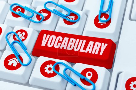 Photo for Inspiration showing sign Vocabulary, Internet Concept collection of words and phrases alphabetically arranged and explained or defined - Royalty Free Image