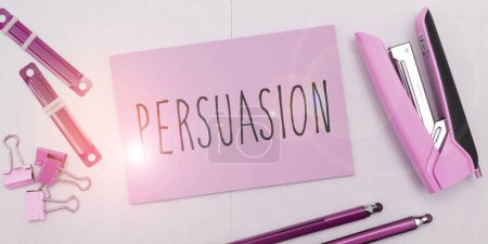 Photo for Inspiration showing sign Persuasion, Internet Concept the action or fact of persuading someone or of being persuaded to do - Royalty Free Image