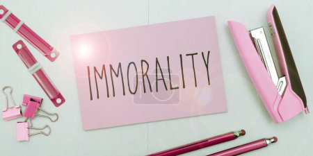 Photo for Conceptual display Immorality, Internet Concept the state or quality of being immoral, wickedness - Royalty Free Image