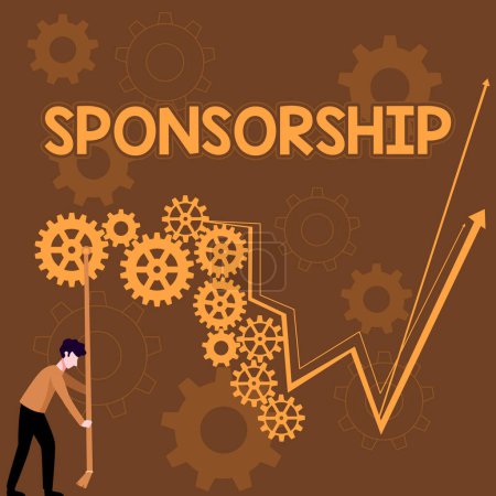 Photo for Text sign showing Sponsorship, Concept meaning Position of being a sponsor Give financial support for activity - Royalty Free Image
