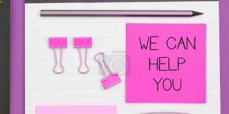 Photo for Text sign showing We Can Help You, Word for Support Assistance Offering Customer Service Attention - Royalty Free Image