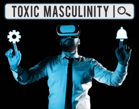 Photo for Handwriting text Toxic Masculinity, Business concept describes narrow repressive type of ideas about the male gender role - Royalty Free Image