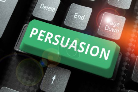 Photo for Conceptual display Persuasion, Business approach the action or fact of persuading someone or of being persuaded to do - Royalty Free Image