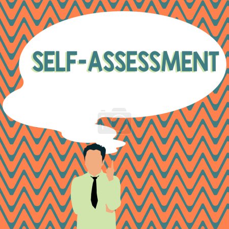 Téléchargez les photos : Text caption presenting Self Assessment, Business idea Pride and confidence in oneself Stand up for yourself - en image libre de droit