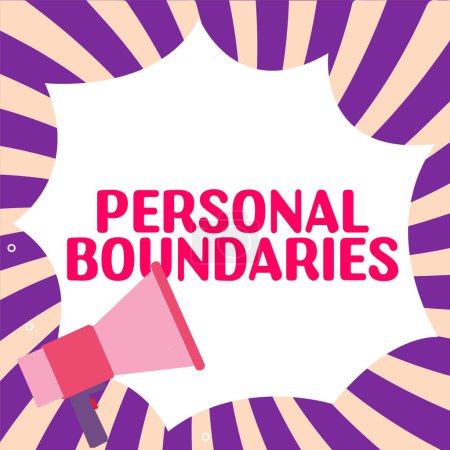 Photo for Sign displaying Personal Boundaries, Business overview something that indicates limit or extent in interaction with personality - Royalty Free Image