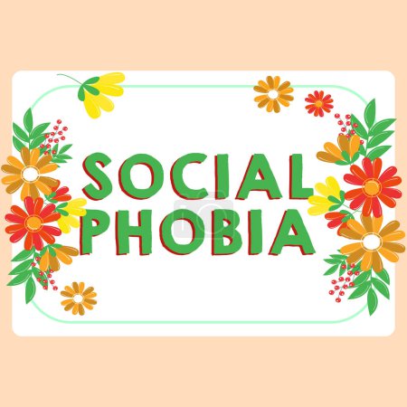 Photo for Handwriting text Social Phobia, Concept meaning overwhelming fear of social situations that are distressing - Royalty Free Image