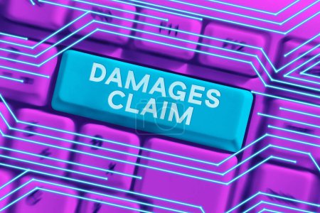 Photo for Conceptual display Damages Claim, Internet Concept Demand Compensation Litigate Insurance File Suit - Royalty Free Image